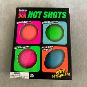 Needoh Teenie’s Hot Shots Set - Basketball, Baseball, Soccer and Football